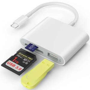 lot 10452 image: SZHAIYIJIN SD Card Reader, USB 3.0 Type C High Speed to SDTF Card Adapter for iPhone 1516 Pro Max Memory Card Reader with SD MicroSD USB 3 Port for MaciPadMacBook ProAir Android Phone Tablet
