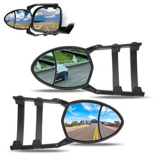 lot 10456 image: ZKFAR Pack-2 Clamp-on Towing Mirrors, Towing Mirror Extensions, Universal Towing Mirrors, Adjustable Dual View Extender Mirror, for Car Trucks Trailer (Black)