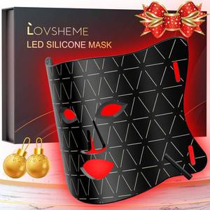 lot 10471 image: Lovsheme Red Light Therapy for Face, Enhance LED Face Mask Light Therapy for Acne, Wrinkles & Skin Rejuvenation, 3 Light Modes & Timing Settings, Eye Protection, Portable LED Face Mask Home Skincare - Retail $152.96
