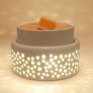 lot 10472 image: VICTORIA AROMA Ceramic Wax Melt Warmer - LED Night Light Candle Wax Warmer for Scented Wax, Electric Fragrance Wax Melter for Home, Office, Bedroom Decor, and Gifts