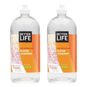 lot 10486 image: Better Life Floor Cleaner - Liquid Multipurpose Cleaner for Wood, Tile, Laminate, Vinyl, Bamboo - Hardwood Floor Cleaner for Mopping - Citrus Mint, 32 Fl Oz (Pack of 2)