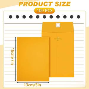 lot 10487 image: Geyee 5 x 7 Clasp Envelopes Manilla Gummed Mailing Envelopes Clasp Closure 28 lb Kraft Paper for Storing Home Office