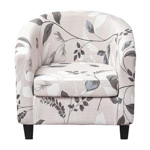 lot 10493 image: KRFOONN Club Chair Slipcover 2 Piece Stretch Printed Round Barrel Chair Covers Removable Tub Chair Slipcover with Elastic Bottom Chair Coverings Furniture Protector Cover for Living Room, B6