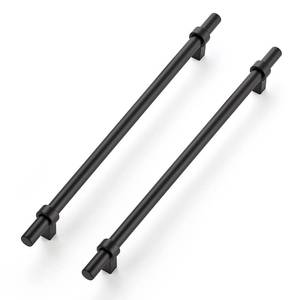 lot 10611 image: Ravinte 12-58 Inch Cabinet Pulls Matte Black Kitchen Cabinet Hardware Cupboard Handles with Square Base 12-58 Length,10 Hole Center