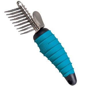 lot 10630 image: Master Grooming Tools Ergonomic Dematting Tools - Molded Tools for Grooming Dogs - 9-Blade Comb, 6, Silver