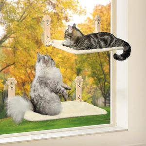 lot 10634 image: Sangoodier Cat Window Perch - Foldable Cat Window Hammock - Sunbathing Coldess Window Beds Inside for Cats Interaction - Washable Soft Plush with Sturdy Suction Cup - PCS