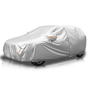 lot 10638 image: AMBARI Car Cover Waterproof All Weather Outdoor, Compatible with Jeep Wrangler 4 Door, Silver Car Cover Sun Protection Full Exterior Covers, Car Cover for SUV Length up to 195 Inches.