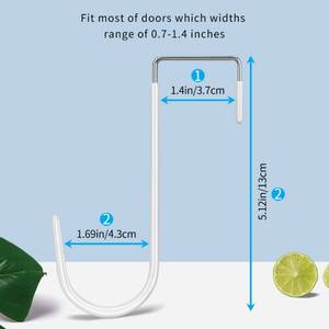 lot 10655 image: FYY Over The Door Hooks, Hangers Hooks with Rubber Prevent Scratches Heavy Duty Organizer for Living Room, Bathroom, Bedroom, Kitchen Hanging Clothes, Towels, Hats, Coats, Bags White