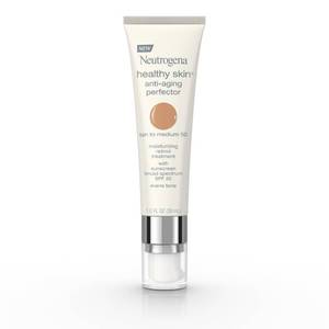 lot 10656 image: Neutrogena Healthy Skin Anti-Aging Perfector Tinted Facial Moisturizer and Retinol Treatment with Broad Spectrum SPF 20 Sunscreen with Titanium Dioxide, 50 Tan to Medium, 1 fl. oz