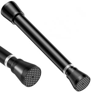 lot 10657 image: Small Tension Curtain Rod 18-28 Inches,78 inch Adjustable Short Curtain Rod No Drilling,Spring Curtain Rod for Windows Kitchen Closet Doorway (Black)