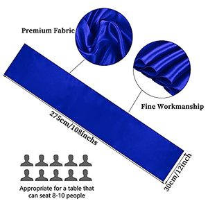 lot 10667 image: Royal Blue 12 x 108 inches Long Premium Satin Table Runner for Wedding, Decorations for Birthday Parties, Banquets, Graduations, Engagements, Table Runners fit Rectange and Round Table