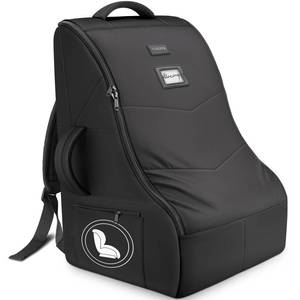 lot 10679 image: YOREPEK Car Seat Travel Bag for Airplane, Heavy Duty Car Seat Bags for Air Travel, Large Car Seat Carrier for Airport with Padded Shoulder Strap, Sturdy Travel Carseat Cover for Airplane, Black