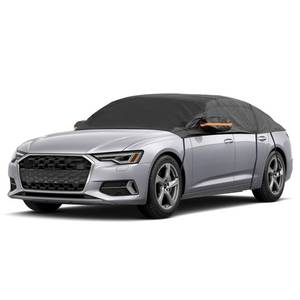 lot 10680 image: AMBARI Half Car Cover for Sedan, Windshield Snow Cover Hail Protector Car Cover Sunroof Cover for Dustproof Sunproof, Universal Black Sedan Car Cover for Waterproof All Weather.