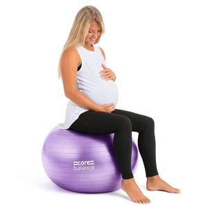 lot 10682 image: Core Balance Pregnancy Ball with Air Pump - Ideal for Prenatal Yoga, Pilates, and Maternity Exercises, Doubles as Office Chair, Stability and Balance Training, Physical Therapy Equipment (25 Purple)