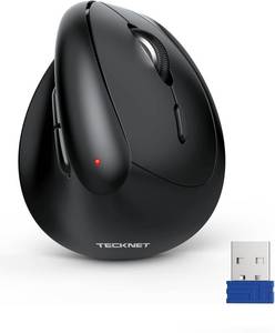 lot 10695 image: TECKNET Vertical Wireless Mouse, Ergonomic Mouse for Small Hands, 4800DPI, 5 Adjustable DPI Levels, 6 Buttons, 2.4GHz Silent Optical Wireless Mouse for Laptop, Computers, PCs, Macs - Black