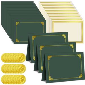 lot 10804 image: Epakh Certificate Kit Includes Certificate Holders and Papers Foil Award Seals Stickers Diploma Covers Graduation Competition Supplies(Green, Gold)