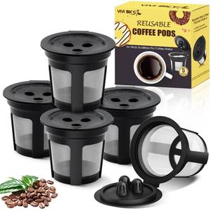lot 76542 image: 5 Pack Ninja Reusable Coffee Pods Reusable K Cups for Ninja Coffee Maker - Refillable Coffee Filters for Ninja DualBrew Pro CFP201 CFP300 CFP301 CFP305 CFP307 CFP400