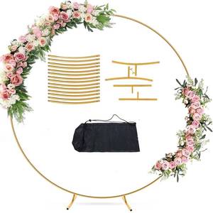 lot 76570 image: 6.6FT Balloon Arch Stand Metal Round Backdrop Stand Circle Balloon Arch Frame Wedding Arches with Storage Bag for Ceremony Birthday Party Baby Shower Decoration