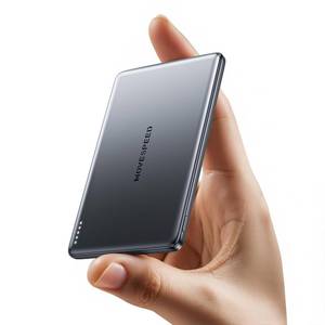 lot 76593 image: MOVE SPEED 0.3 Ultra Slim MagSafe Portable Charger, Dual Use 2025 Upgrade 5,000mAh Battery Pack, Magnetic Power Bank with USB C Cable for iPhone 1615141312, Glacier Gray