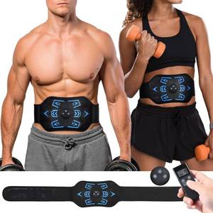 lot 10001 image: dearkukly ABS Stimulator, Abs Muscle Training Belt, Ab Stimulator USB Rechargeable Portable Abdomen for Home Office Men Woman Exercise Equipment Blue