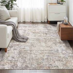 lot 10005 image: LOVORAL Area Rugs for Living Room 5x7 Washable Neutral Abstract Rug for Bedroom Large Soft Modern Dining Room Rugs Indoor Floor Low Pile Carpet for Home Office Nursery - Brown Grey