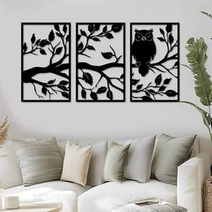 lot 10026 image: WYPYBKJ 3 Pcs Black Metal Wall Art Decor,Wall Decorations for Living Room,Home Wall Decor Tree of Life Wall Art for Living Room Decor Home Decor