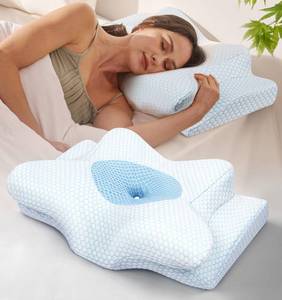 lot 10047 image: Dream Without Pain Cervical Neck Pillow for Sleeping, Ergonomic Side Sleeper Pillows for Adults, Cooling Orthopedic Pillow for Neck Relief Support, Memory Foam Pillows Back Stomach Sleepers
