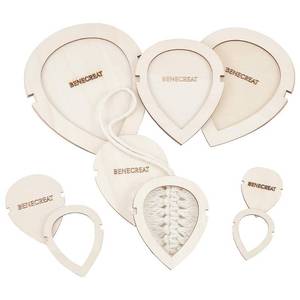 lot 10049 image: BENECREAT 12Pcs Leaf Macrame Cutting Molds Wood Macrame Leaf Cutting Template Macrame Feather Wall Hanging Tool for DIY Crafts Making