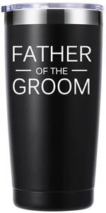 lot 10062 image: momocici Father of the Groom 20 OZ Tumbler.Father of the Groom Travel Mug Tumbler Gifts.Grooms Dad Gift.Gift for Dad Groom Newly Engaged Bridal Shower Wedding Engagement Party.(Black)