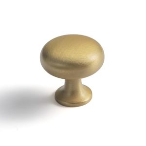 lot 10312 image: Goo-Ki Brushed Brass Zinc Alloy Cabinet Knob - Single Hole Center Affordable Luxury Cabinet Pull Hardware for Bedroom, Kitchen, 6 Pack