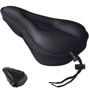 lot 10330 image: Zacro Bike Seat Cushion - Gel Padded Cover for Men Women Comfort, Extra Soft Exercise Bicycle Compatible with Peloton, Stationary or Cruiser Seats