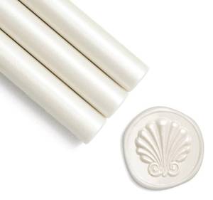 lot 10333 image: UNIQOOO Pearl White Glue Gun Sealing Wax Sticks for Wax Seal Stamp - Perfect for Wedding Invitations, Snail Mails, Wine Gift Wrapping, Christmas Gift, Pack of 8