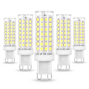 lot 10345 image: Ziomitus No Flicker G9 Led Bulbs Dimmable Daylight 6000K,Replace 40W 50W 60W Halogen,AC120V Dimmable G9 6W LED Cool White for Chandelier Pendant Ceiling Lamp(5Pack)