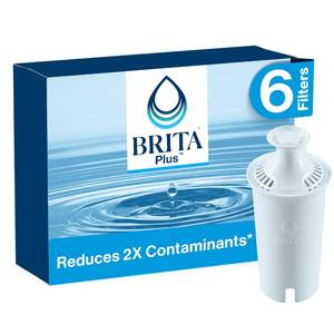 lot 10347 image: Brita Plus Water Filter, BPA-Free, High-Density Replacement Filter for Pitchers and Dispensers, Reduces 2x Contaminants, Lasts Two Months or 40 Gallons, Includes 6 Filters
