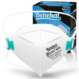 lot 10353 image: benehal NIOSH Approved N95 Mask Particulate Respirators, Pack of 50 N95 Face Masks, Individually Wrapped, White