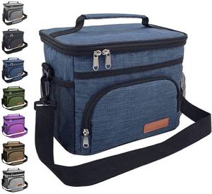 lot 10360 image: ExtraCharm Insulated Lunch Bag for WomenMen - Reusable Lunch Box for Office Picnic Hiking Beach - Leakproof Cooler Tote Bag Organizer with Adjustable Shoulder Strap for Adults - Blue