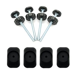lot 10370 image: Baby Gate Extender Extention-4 Pack Baby and Pet Safety Stair Gate Threaded Spindle Rods Replacement Parts Bundle with Wall Protector (Round-Black-4 Pack)