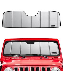 lot 10377 image: Pigenius Windshield Shade for Jeep Wrangler JL 2018-2025, Gladiator 2020-2025 Sunshade- Safeguard