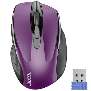 lot 10387 image: TECKNET Wireless Mouse, 2.4G Ergonomic Optical Mouse, Computer Mouse for Laptop, PC, Computer, Chromebook, Notebook, 6 Buttons, 24 Months Battery Life, 2600 DPI, 5 Adjustment Levels