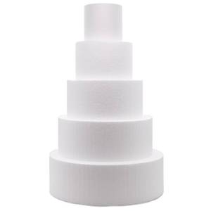 lot 10392 image: Crafare 5 Tier Round Foam Cake Dummy Decorating 4 6 8 10 12 Supplies for Wedding Baby Shower Birthday Party Cake Decoration 17.7 Inches Tall