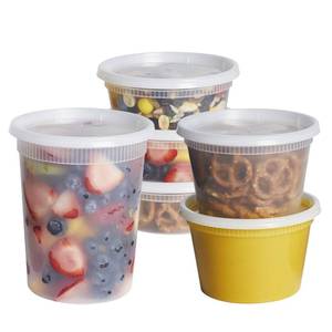 lot 10511 image: GUSTO To Go Food Containers with Lids 8 oz, 16 oz, 32 oz - 48 Count - Deli Plastic Food Storage Containers with Lids for Meal Prep, Leftovers, and Freezer Storage - Formerly Comfy Package