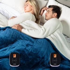 lot 10517 image: WOOMER Heated Blanket, King Size 90x 100 Soft Flannel Fast Heating Blanket with Multi-Color Option, 10 Heating Levels & 0.5-12H Auto Off, Over-Heat Protection - Retail $96.16