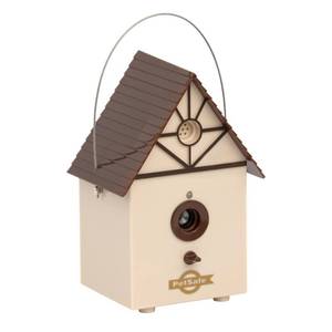 lot 10530 image: PetSafe Outdoor Ultrasonic Bark Control - Viral on TikTok - No Barking Deterrent for All Dog Sizes - Up to 14 Acre Coverage - Weatherproof - Great for Backyards - Bird House Design