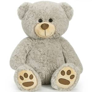 lot 10543 image: LotFancy Teddy Bear Stuffed Animal, 20 inch Gray Stuffed Bear Plush Toy, with Cute Footprints, Gift for Kids Baby Toddlers on Baby Shower, Birthday, Christmas, Easter Decoration