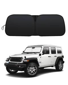 lot 10553 image: 2025 Upgrade Front Windshield Sun Shade Foldable Jeep Wrangler Sun ShadeJeep Gladiator Sun Shade fit for Jeep Wrangler JL JLU 2018-2025  Jeep Gladiator 2020-2025 Keep Car Interior Cooler