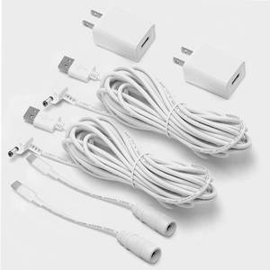 lot 10563 image: 2 Pack Adapter Charger for Ring Stick Up Cam 3rd Gen2nd & Ring Pan Tilt Stick Up Camera, Spotlight Cam PlusPro IndoorOutdoor Weatherproof Charging Cable Barrel dc Plug Power Cord