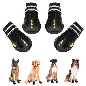 lot 10568 image: DcOaGt Dog Shoes for Small Medium Puppy, Anti-Slip Waterproof Dog Boots & Paw Protectors for Hot Pavement Winter Snow, Breathable Reflective Booties for Hiking Walking Hunting,Black 4PCS(Size 5)