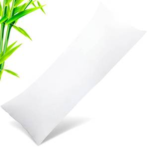 lot 10572 image: Body Cooling Pillow Cases Cover, Bamboo Rayon White Body Pillowcases with Zipper Closure, Cool and Breathable Pillow Case for Hot Sleepers and Night Sweats, 20x54 inches