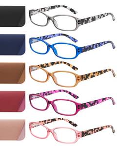 lot 10586 image: JOLISU 5-Pack Reading Glasses for Women - Readers for Women, Spring Hinges, Sturdy and Durable, Blue Light Protection  2.50