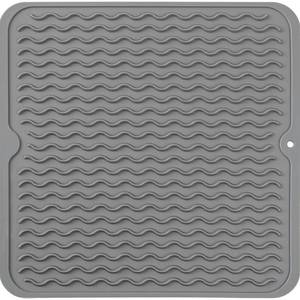 lot 10591 image: MicoYang Silicone Dish Drying Mat for Multiple Usage,Easy clean,Eco-friendly,Heat-resistant Silicone Mat for Kitchen Counter or Sink,Refrigerator or Drawer liner Grey M 12 inches x 12 inches
